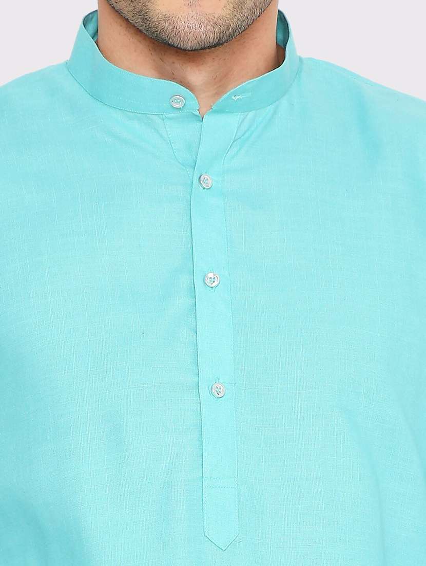 men solid mandarin neck long kurta - 21598170 -  Standard Image - 4