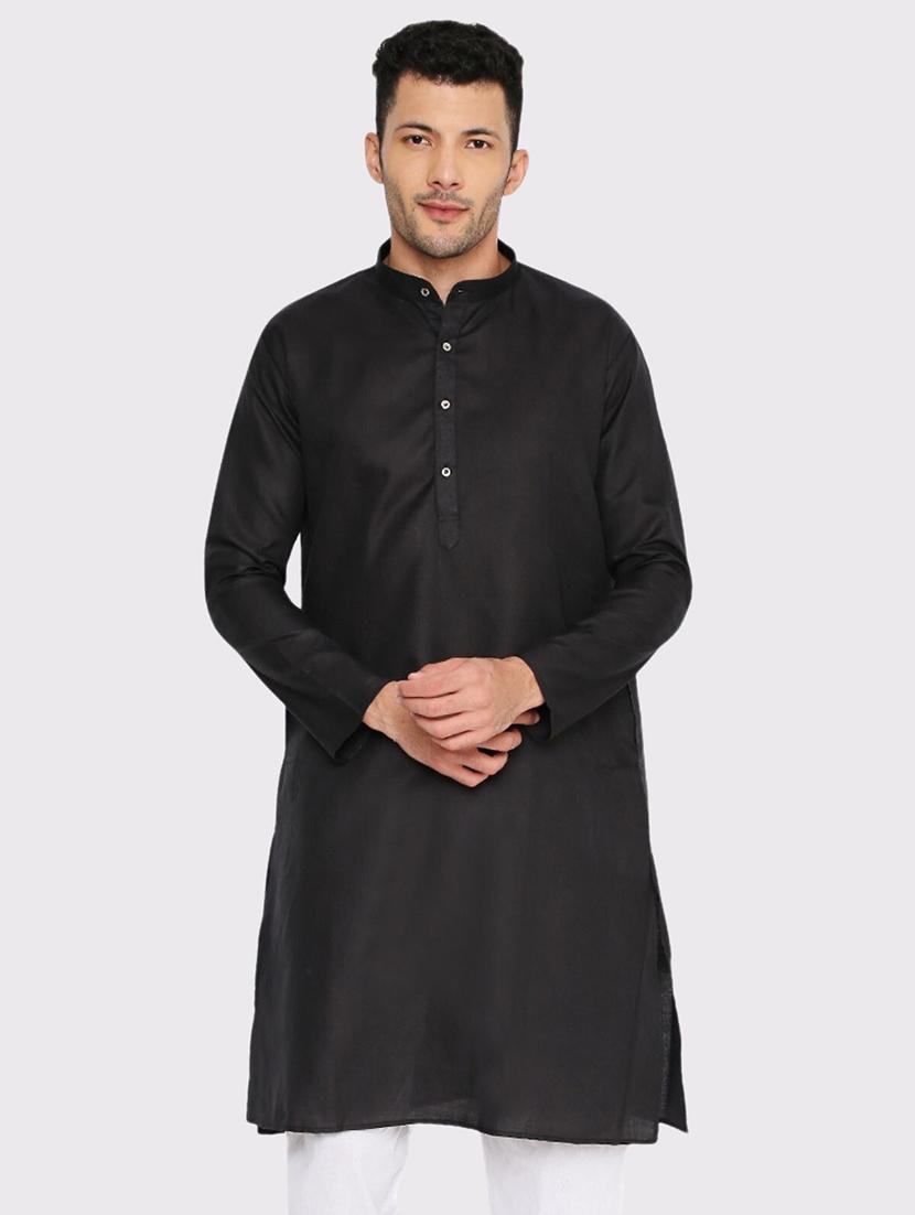 men solid mandarin neck long kurta - 21598183 - Zoom Image - 0