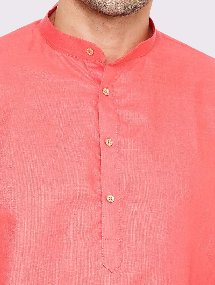 men solid mandarin neck long kurta - 21598186 -  Standard Image - 4