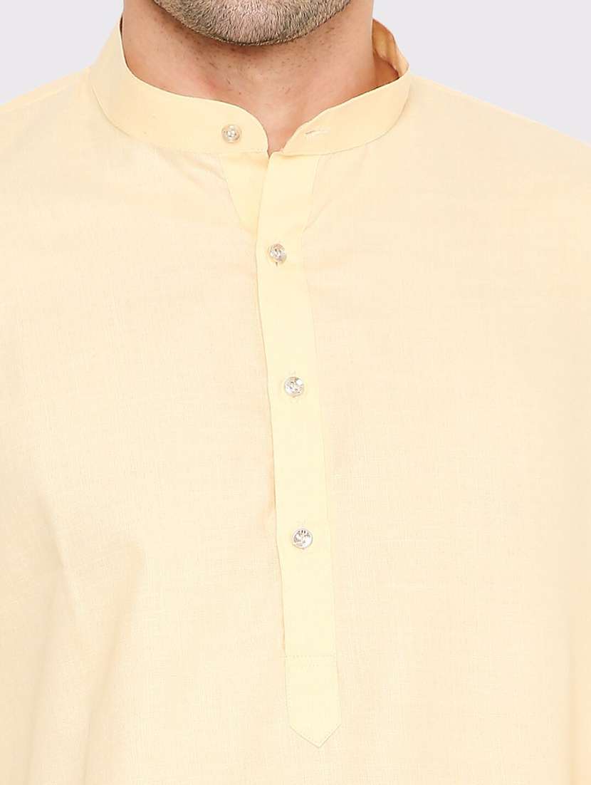 men solid mandarin neck long kurta - 21598191 - Standard Image - 4