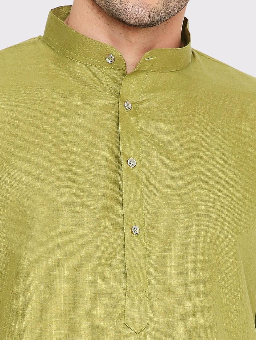 men solid mandarin neck long kurta - 21598192 - Standard Image - 4