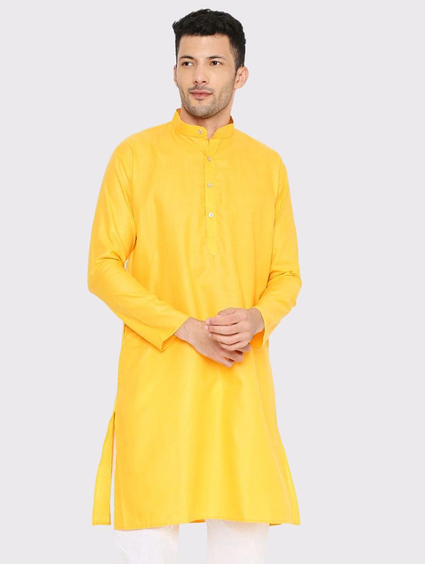 men solid mandarin neck long kurta - 21598193 - Zoom Image - 0