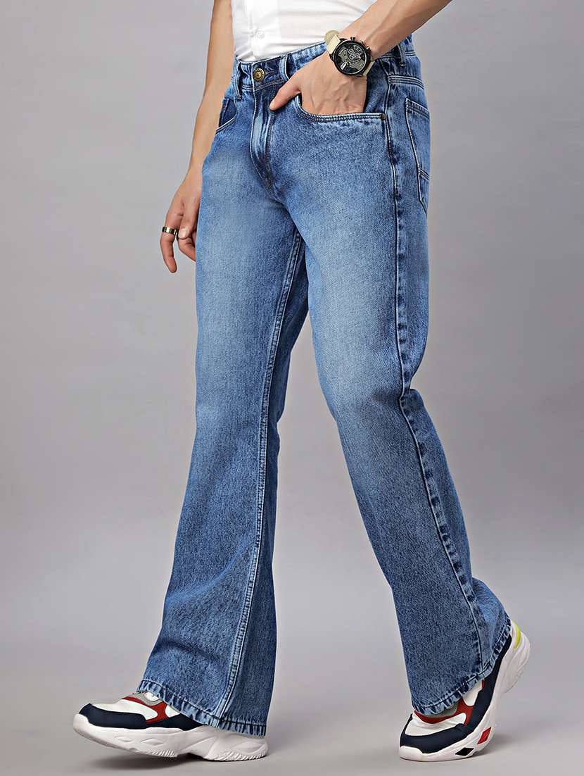 men plaim mid rise bootcut jean - 21598215 -  Standard Image - 1