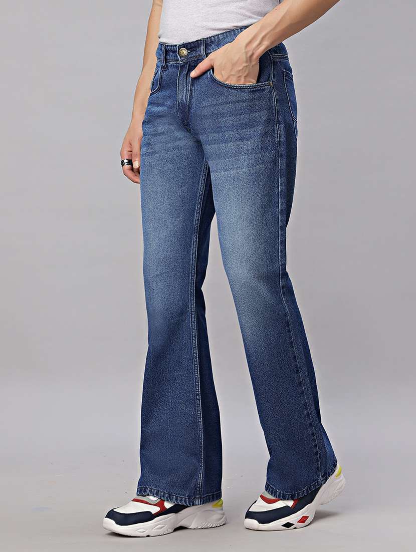 men plaim mid rise bootcut jean - 21598216 -  Standard Image - 1