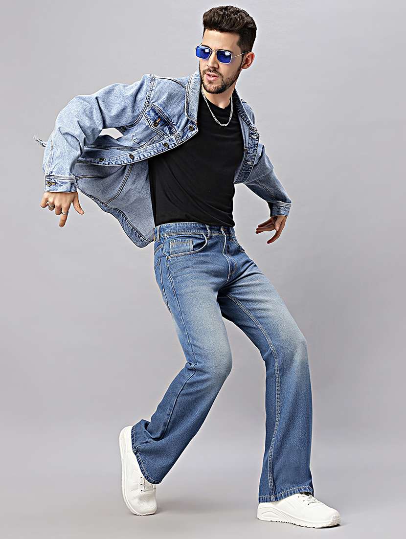 men mid rise plain denim jeans - 21598217 -  Standard Image - 4