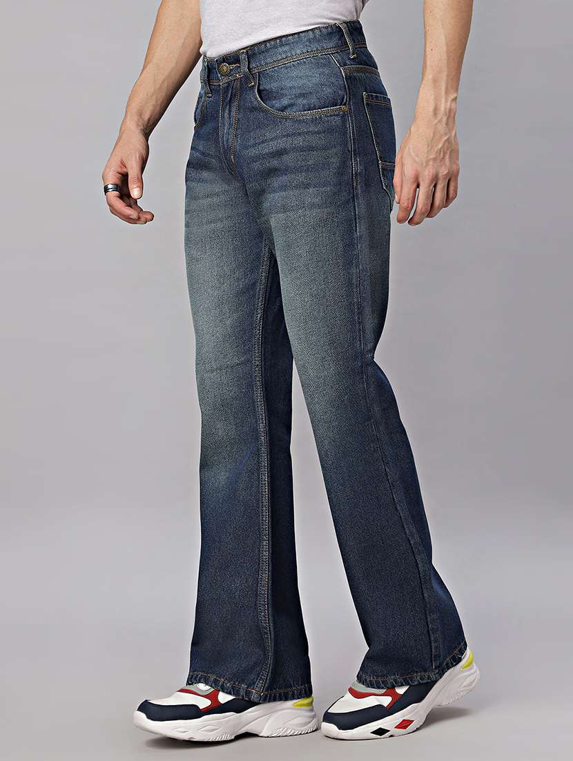 men mid rise plain denim jeans - 21598218 -  Standard Image - 1