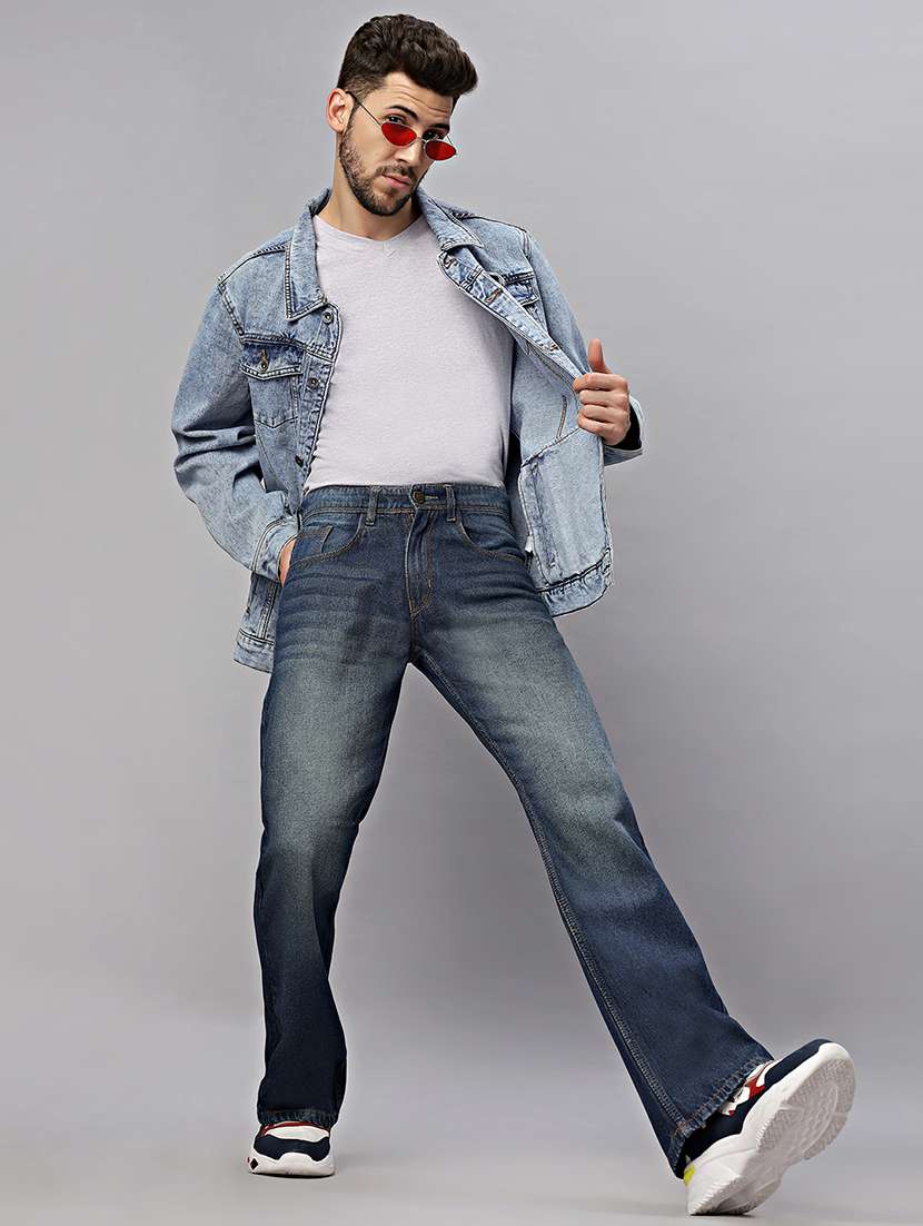 men mid rise plain denim jeans - 21598218 -  Standard Image - 4