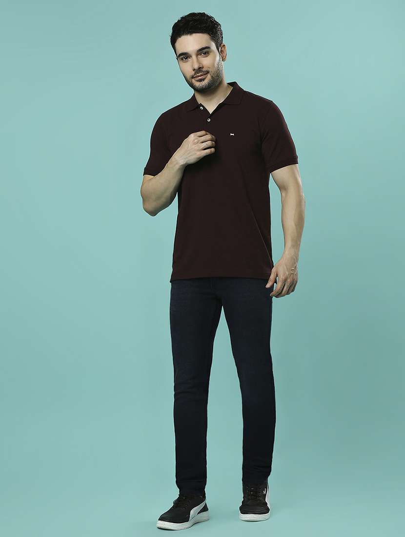 men plain slim fit high rise jeans - 21598219 -  Standard Image - 4