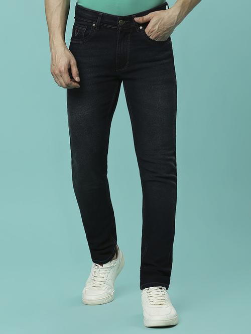 men plain slim fit high rise jeans - 21598220 -  Standard Image - 0