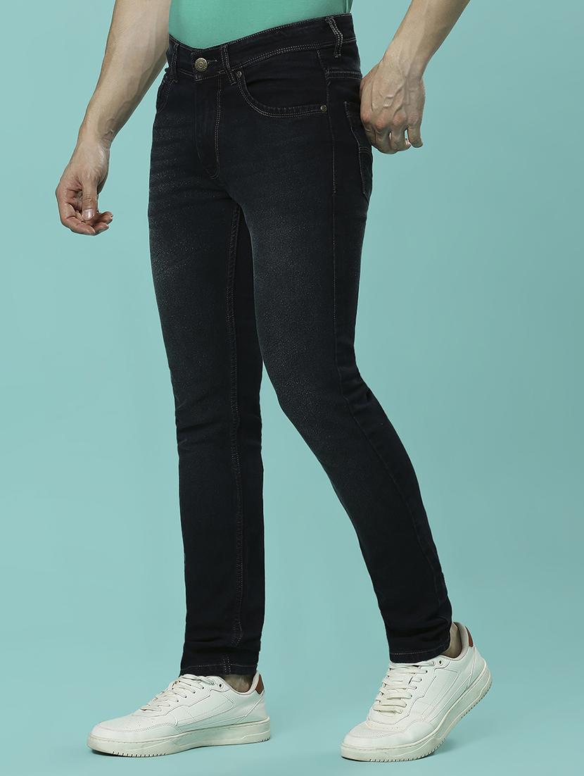 men plain slim fit high rise jeans - 21598220 -  Standard Image - 1