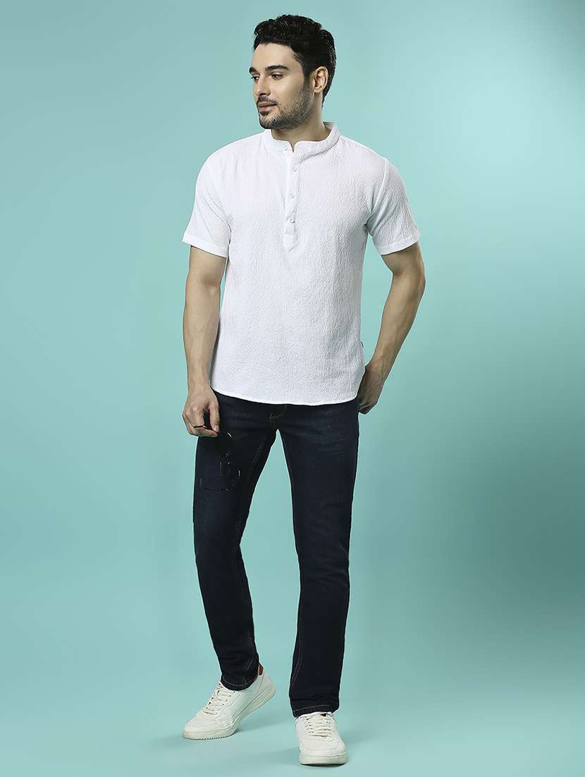 men plain slim fit high rise jeans - 21598221 -  Standard Image - 4