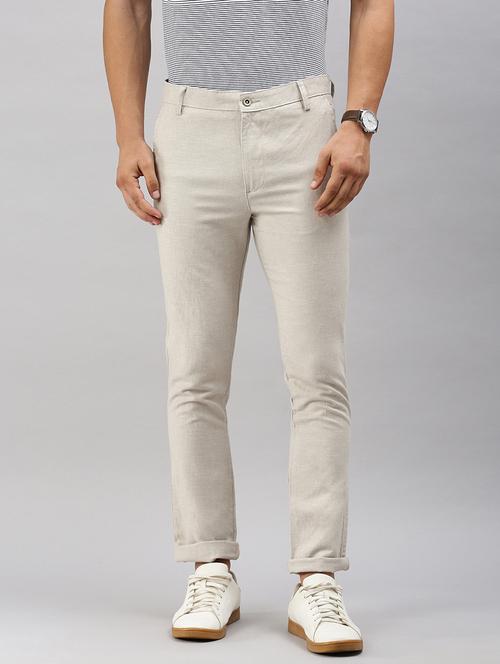 men solid flat front slim fit trouser - 21598237 - Standard Image - 0