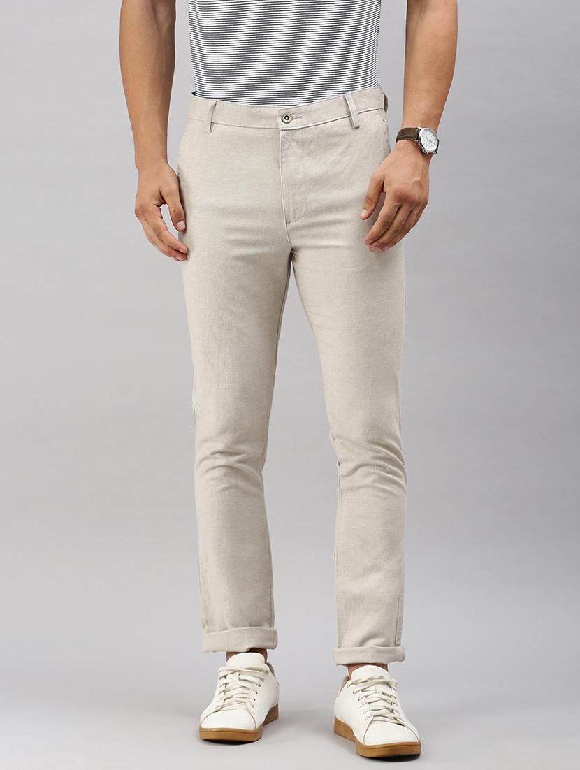 men solid flat front slim fit trouser - 21598237 - Zoom Image - 0