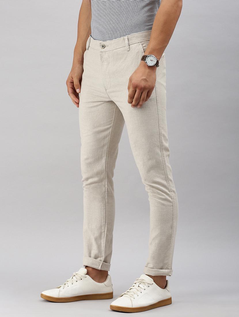 men solid flat front slim fit trouser - 21598237 - Standard Image - 1