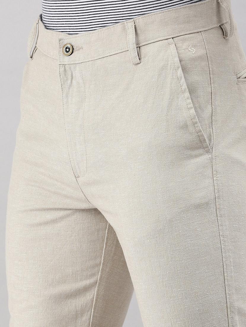 men solid flat front slim fit trouser - 21598237 - Standard Image - 4