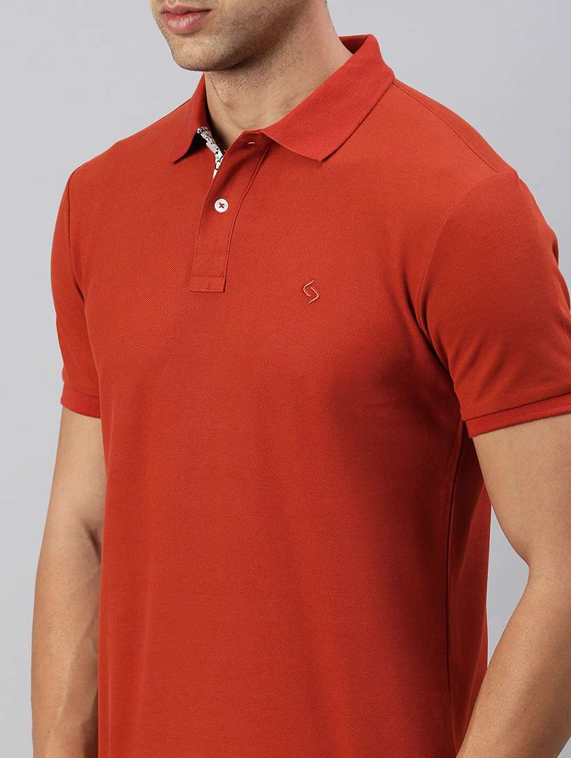 men slim fit short sleeves plain polo t-shirt - 21598240 -  Standard Image - 4