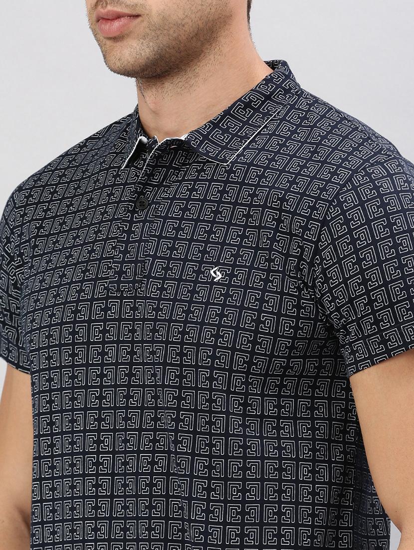men slim fit short sleeves printed polo t-shirt - 21598243 - Standard Image - 4