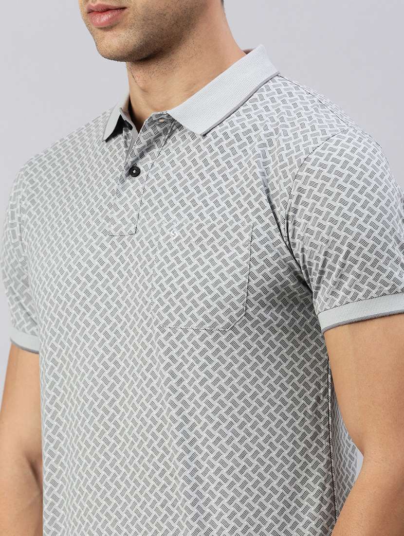 men slim fit printed short sleeve polo t-shirt - 21598249 -  Standard Image - 4