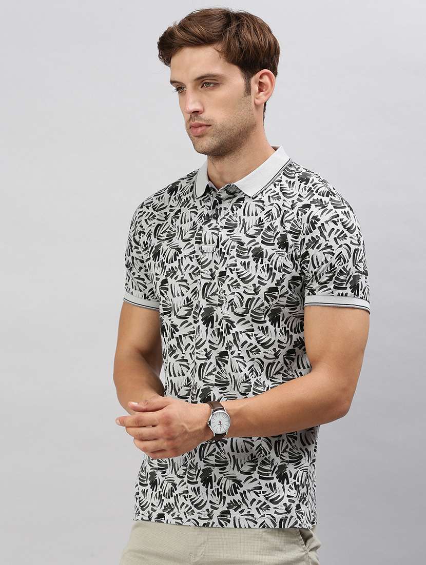 men slim fit printed polo t-shirt - 21598251 -  Standard Image - 1
