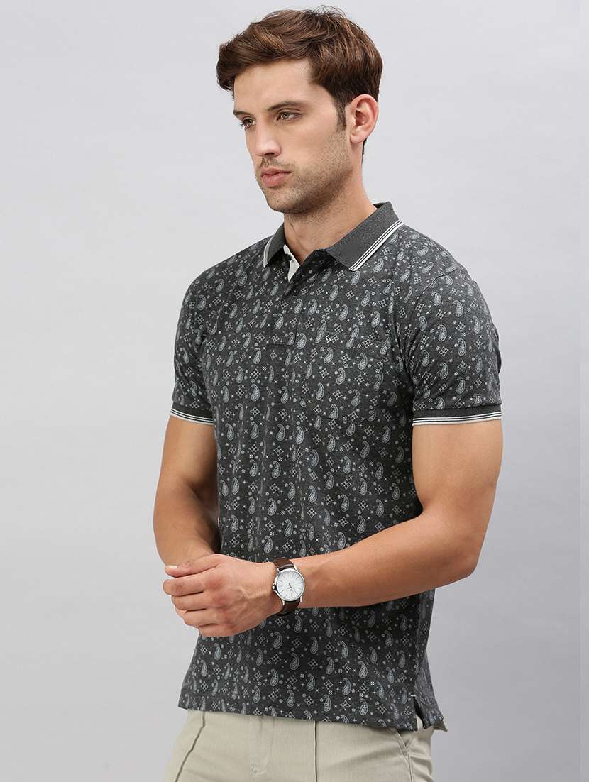 men slim fit printed polo t-shirt - 21598253 -  Standard Image - 1