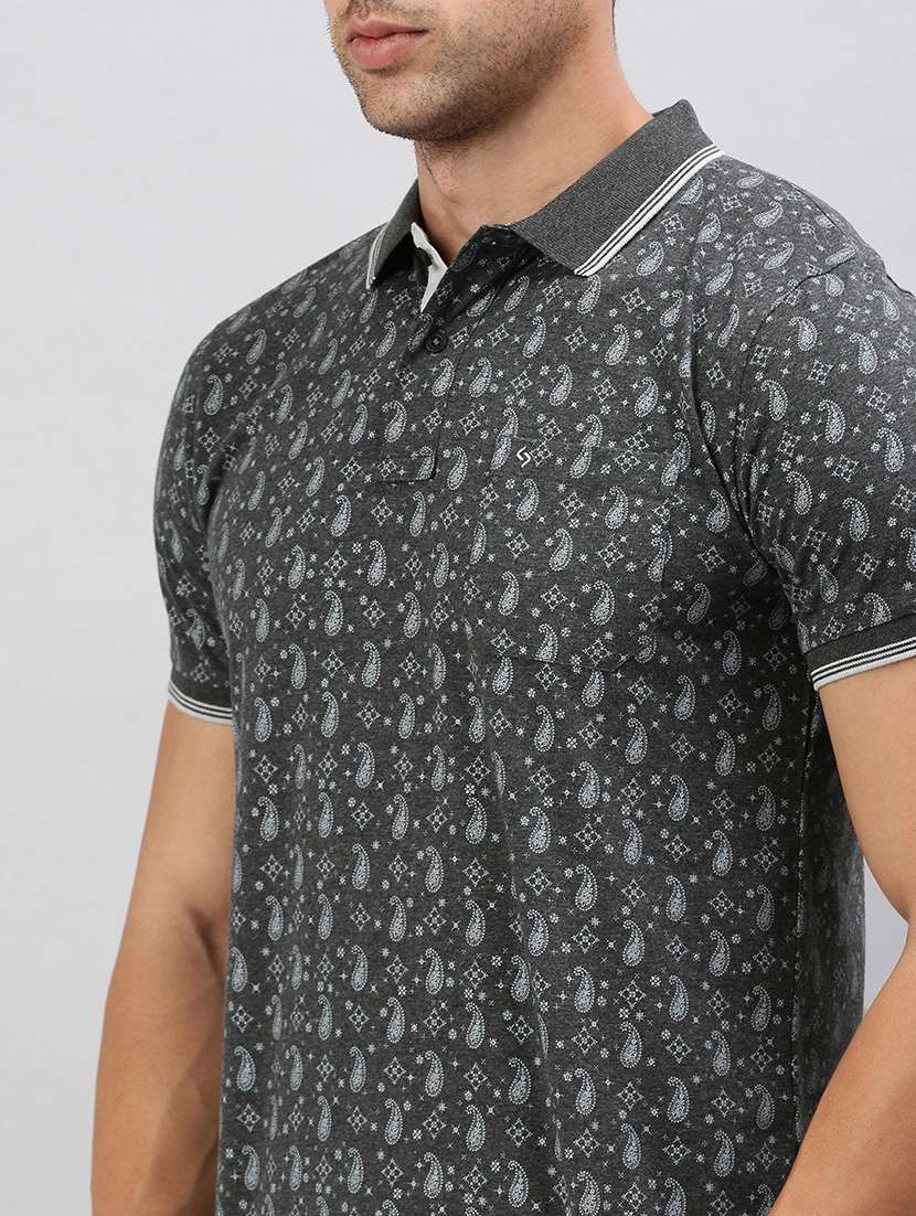 men slim fit printed polo t-shirt - 21598253 -  Standard Image - 4