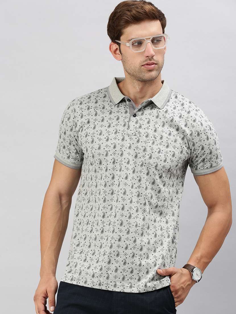 men slim fit printed polo t-shirt - 21598254 -  Standard Image - 1