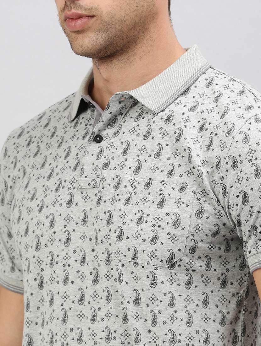 men slim fit printed polo t-shirt - 21598254 -  Standard Image - 4