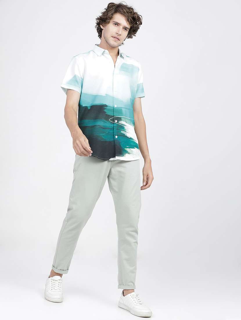 men solid regular fit chinos casual trouser - 21598423 -  Standard Image - 4