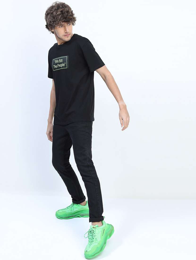 men plain slim fit mid rise jeans - 21598432 -  Standard Image - 4