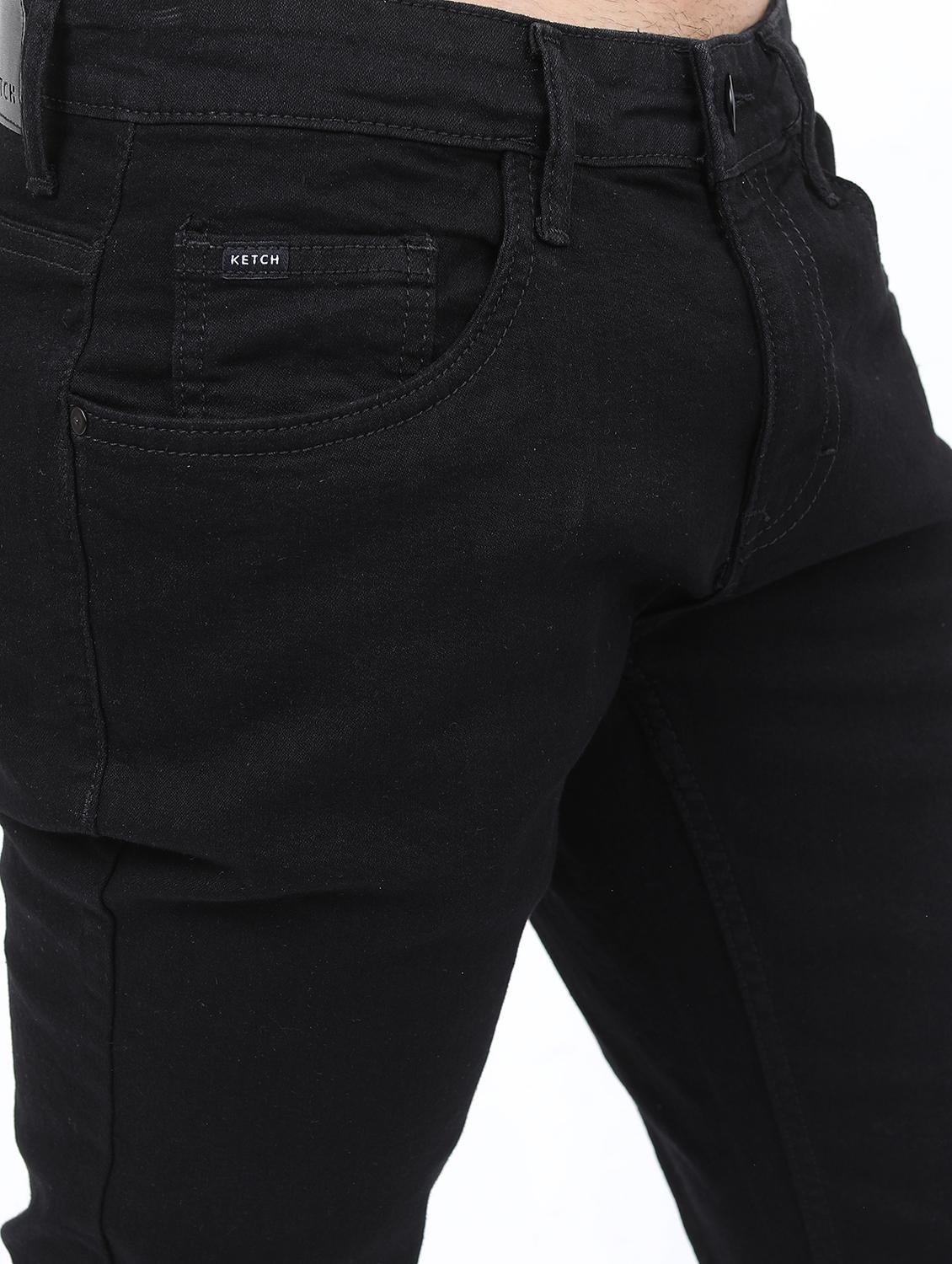 men plain slim fit mid rise jeans - 21598449 - Standard Image - 4