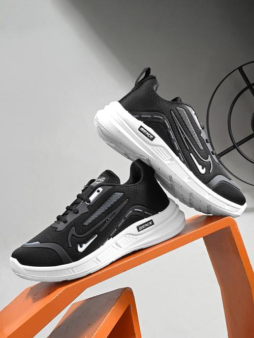 boys black solid sports shoe - 21598530 -  Standard Image - 0