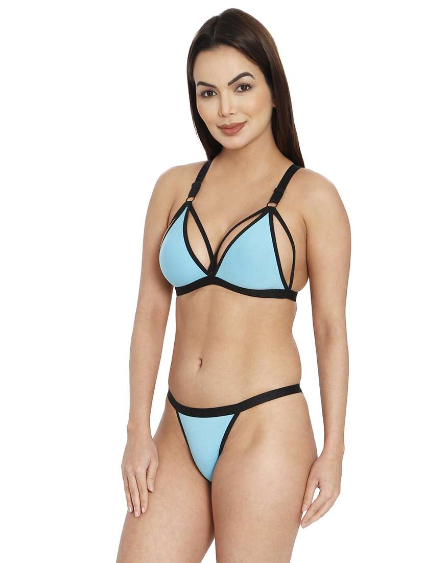 women half coverage bras and panty set - 21598531 -  Standard Image - 1