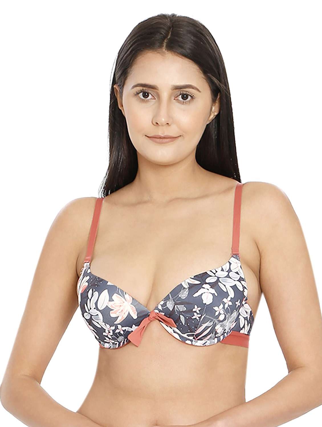 women black floral regular bra