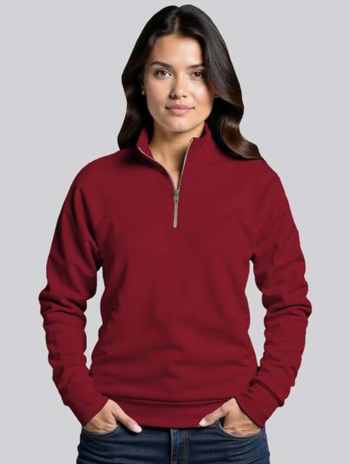 women plain high neck long sleeves sweatshirt