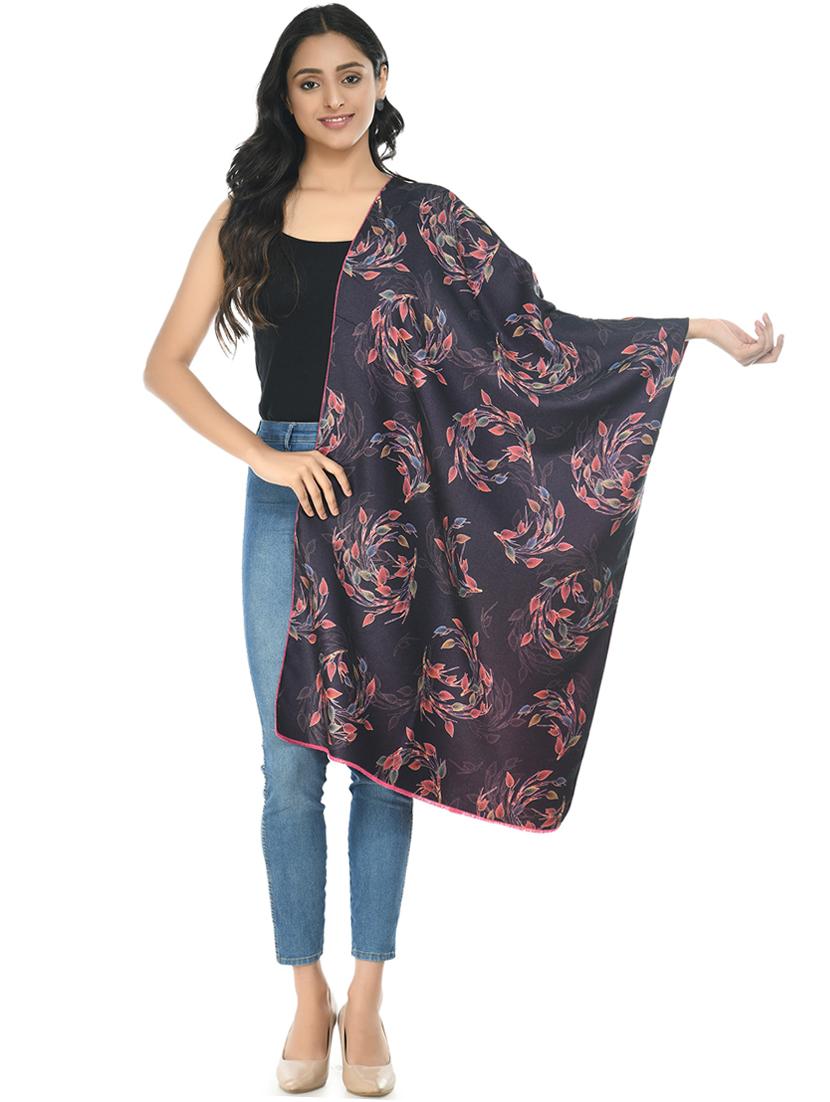 elegant women's leaf printed shawl  - 21598793 -  Standard Image - 1