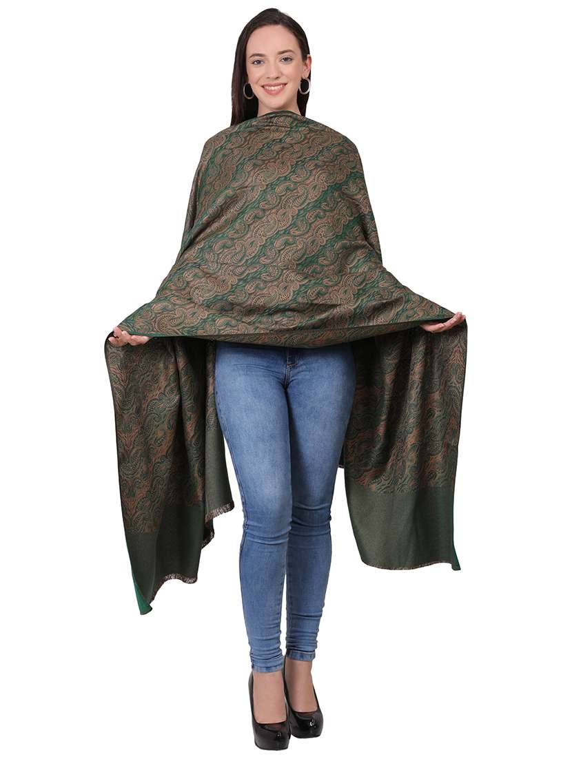 women self design woolen shawl - 21598908 - Standard Image - 1
