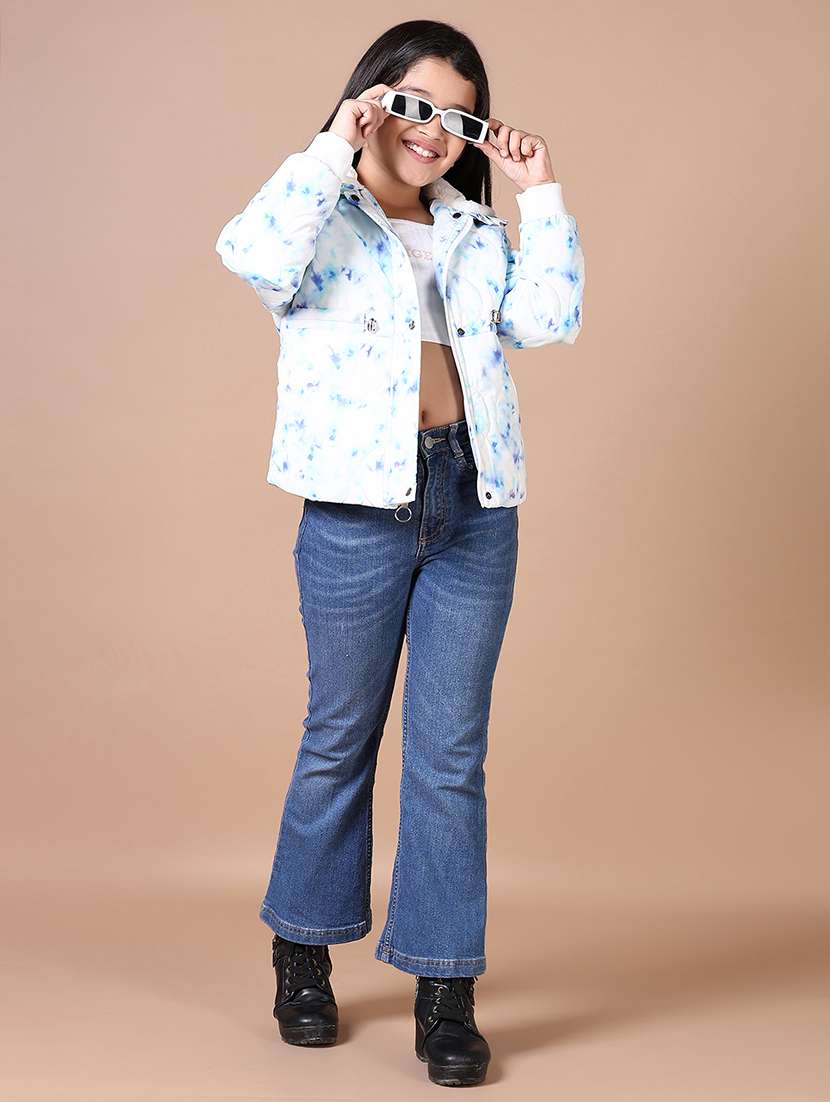 girls printed collared long sleeves quilted jacket - 21599077 -  Standard Image - 4