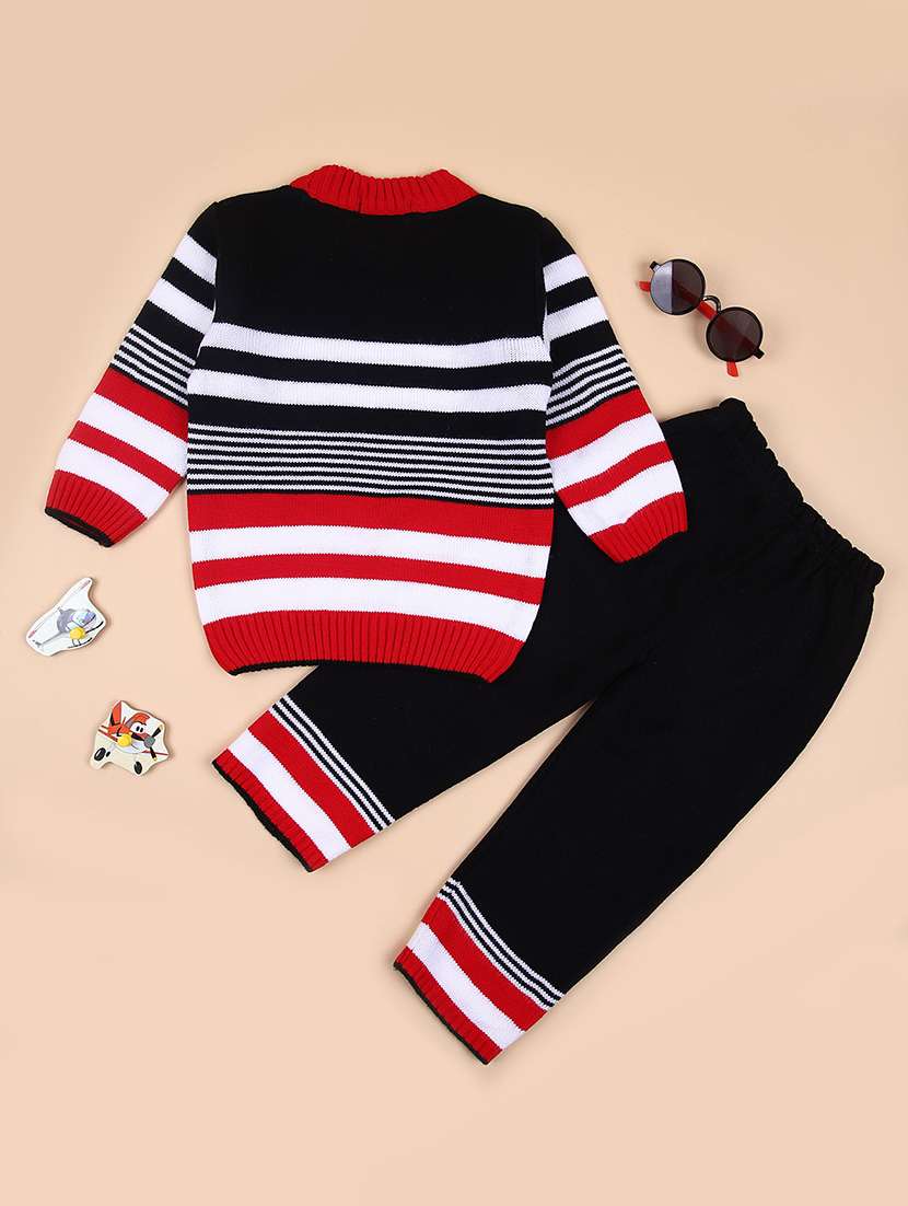 boys striped winterwear full length set - 21599111 -  Standard Image - 1