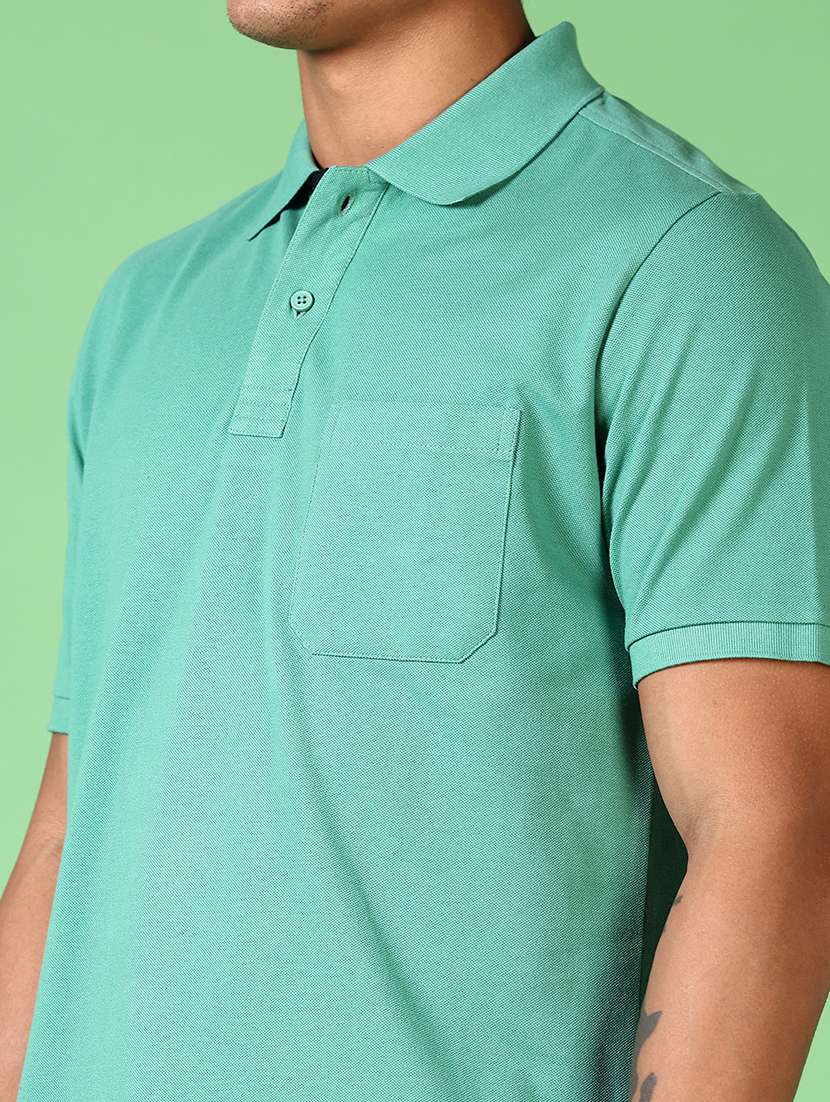 men solid short sleeve polo t-shirt - 21599117 -  Standard Image - 4