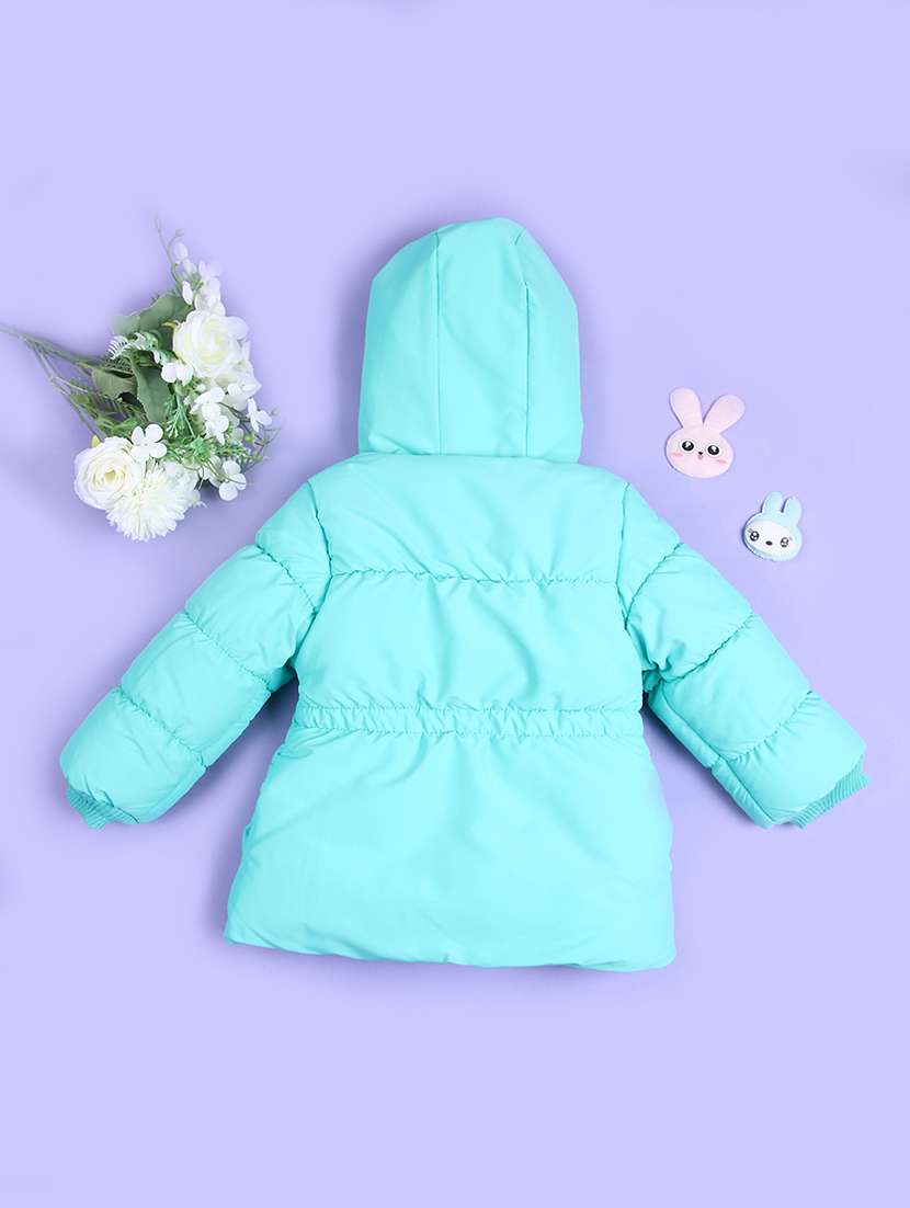 girls solid long sleeve quilted jacket - 21599129 -  Standard Image - 1