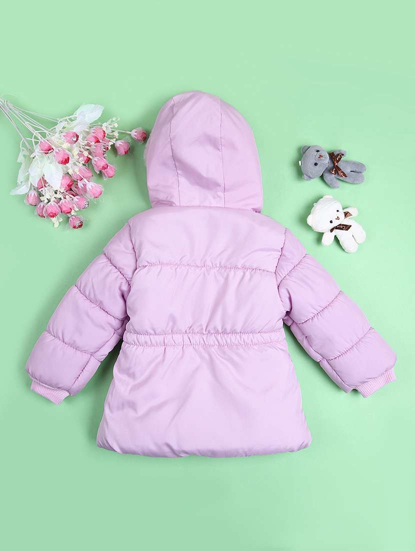 girls lavender solid long sleeve quilted jacket - 21599130 -  Standard Image - 1