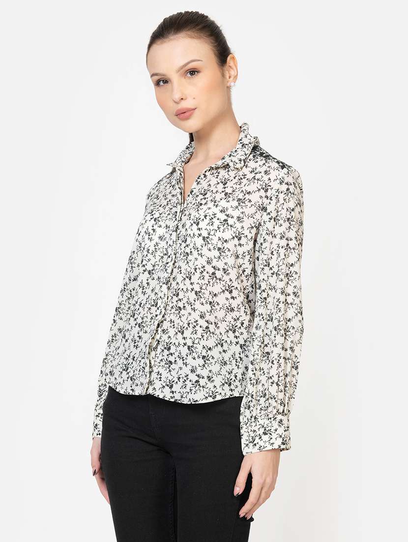 women floral printed collared shirt - 21599392 -  Standard Image - 1