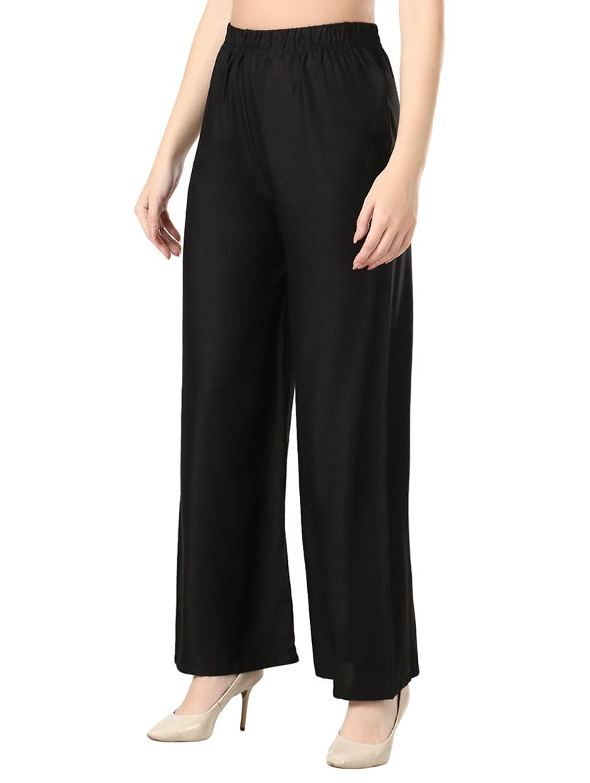women solid relaxed fit palazzo - 21599395 - Standard Image - 1