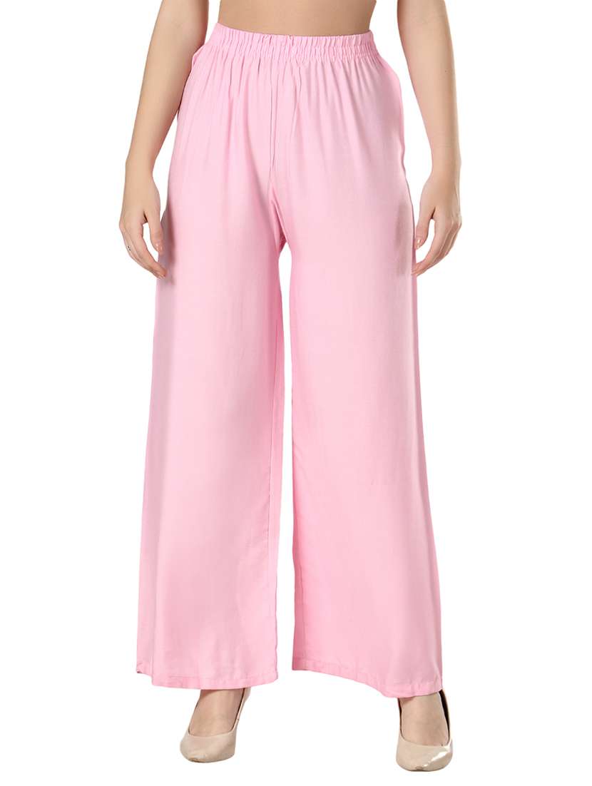 women solid relaxed fit palazzo