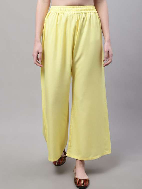 women solid relaxed fit palazzo