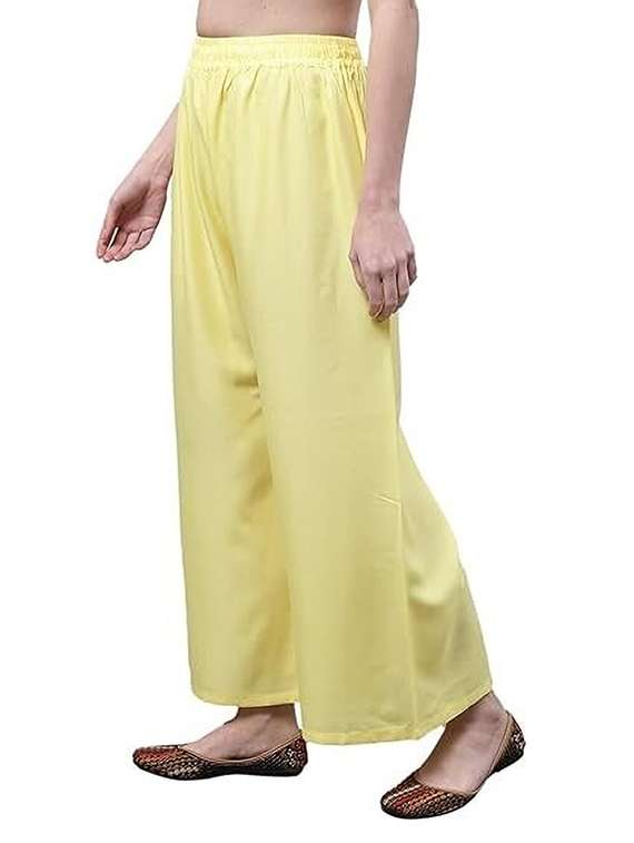 women solid relaxed fit palazzo - 21599402 -  Standard Image - 1