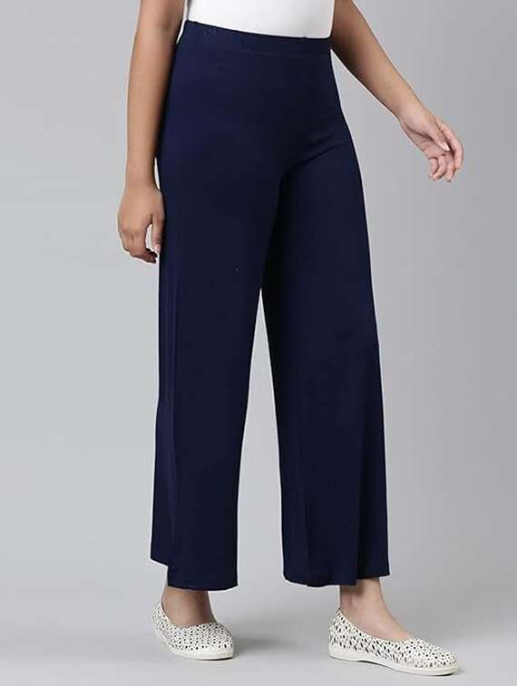 women solid straight fit palazzo - 21599404 -  Standard Image - 1