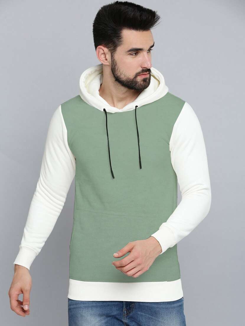 men long sleeves color block sweatshirt