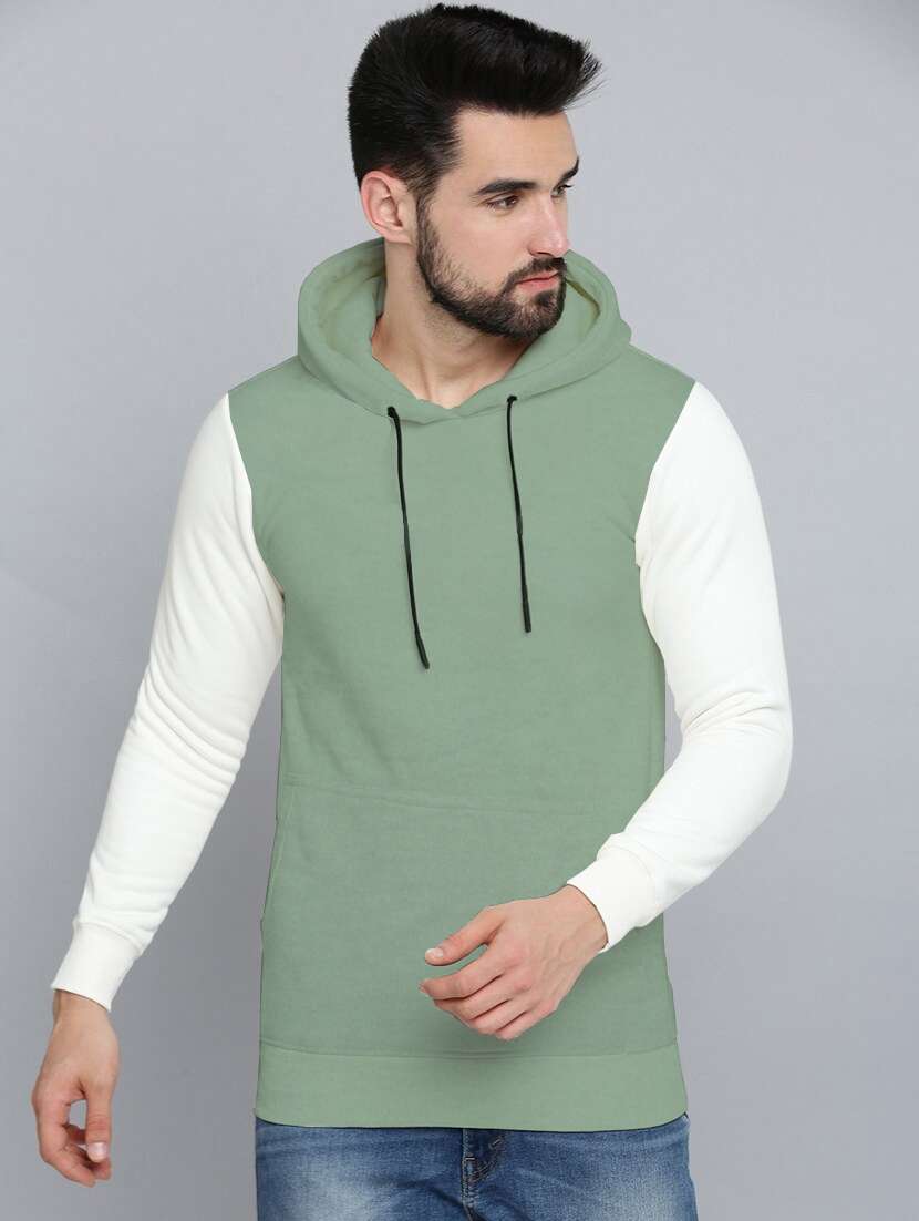 men long sleeves color block sweatshirt