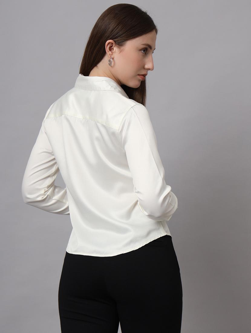 women solid collared shirt - 21599545 - Standard Image - 4